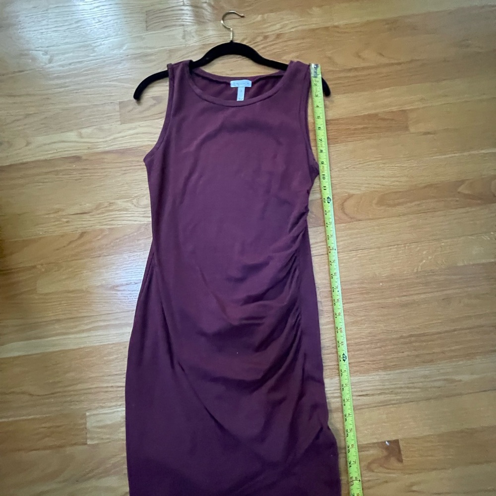 Cotton Sleeveless Burgundy Dress